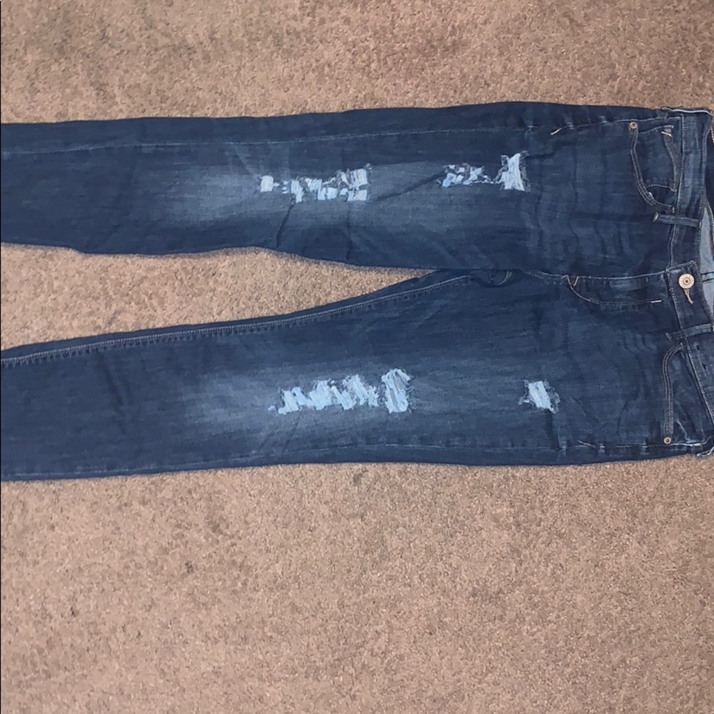 Dark wash ripped jeans